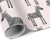 Niedliches Zebra Blush Pink Wrapping Paper Geschenkpapier (Rolleneckpunkt)