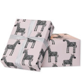Niedliches Zebra Blush Pink Wrapping Paper Geschenkpapier