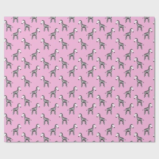 Niedliches Zebra Geschenkpapier (Flach)