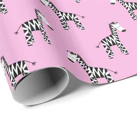 Niedliches Zebra Geschenkpapier (Rolleneckpunkt)