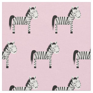 Niedliches Zebra Kid Baby Kinderzimmer Light Pink Stoff
