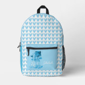 Niedliches Zebra mit Herz und Individuelle Name Bedruckter Rucksack (Vorderseite)