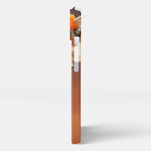 Niedliches Zebra mit orangefarbenen Blume iPhone Hülle (Linke Seite)