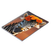 Niedliches Zebra mit orangefarbenen Blume Notizblock (Linke Seite)