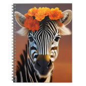 Niedliches Zebra mit orangefarbenen Blume Notizblock (Vorderseite)