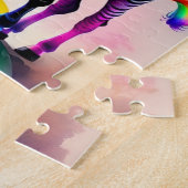 Niedliches Zebra mit Regenbogenfarben, Zebra Puzzle (Seite)