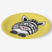 Niedliches Zebra Party Plate für Kinder anpassen Pappteller (Schrägansicht)