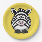 Niedliches Zebra Party Plate für Kinder anpassen Pappteller (Vorderseite)