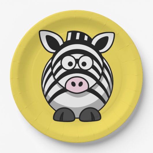 Niedliches Zebra Party Plate für Kinder anpassen Pappteller (Vorderseite)