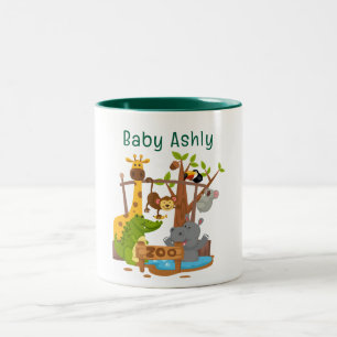 Niedliches Zebra Personalisierter Kindername Kaffe Zweifarbige Tasse