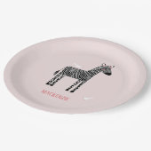 Niedliches Zebra-Pink-Party Pappteller (Schrägansicht)