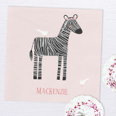 Niedliches Zebra-Pink-Party Serviette