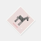 Niedliches Zebra-Pink-Party Serviette (Ecke)