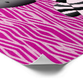 Niedliches Zebra-Pink-Tierdruckposter Poster (Ecke)