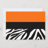 Niedliches Zebra Print Custom Orange Save the Date (Rückseite)