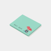 Niedliches Zebra unter einem Schirm Post-it Klebezettel (angewinkelt)