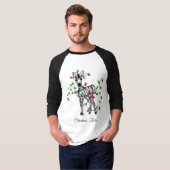 Niedliches Zebra zeichne grüne Weihnachtsbeleuchtu T-Shirt (Vorne ganz)