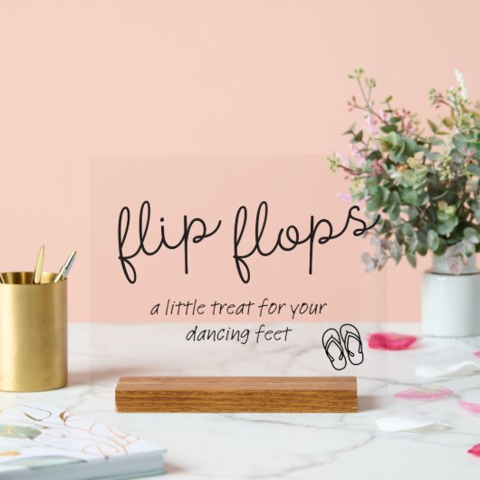 Niedliches Zeichen für Flops-Aktionskörbe Acrylschild (Hochzeit)