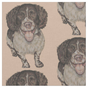 Niedliches Zeichnen des glücklichen Spaniel Stoff