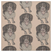 Niedliches Zeichnen des glücklichen Spaniel Stoff (Muster)