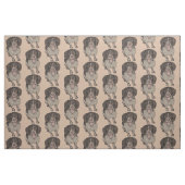 Niedliches Zeichnen des glücklichen Spaniel Stoff (Fat Quarter (45,7 x 55,9 cm))