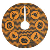 Niedliches Zickzack Halloween Polyester Weihnachtsbaumdecke (Vorderseite)
