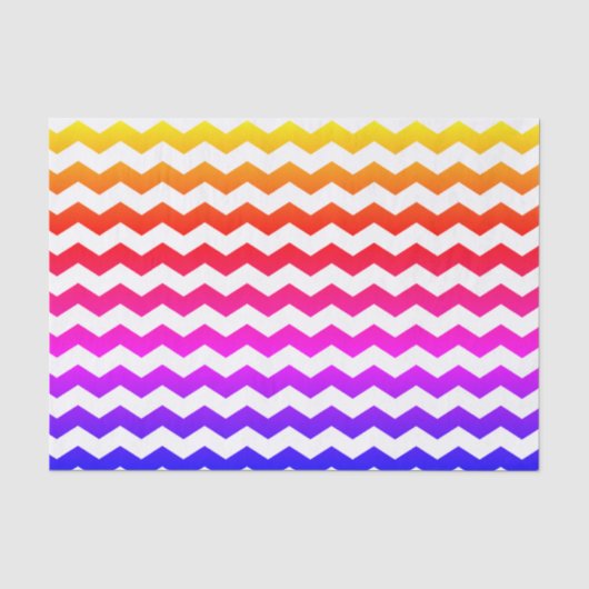 Niedliches Zickzack Zig-Zag-Regenbogenmuster Seidenpapier (Vorderseite)
