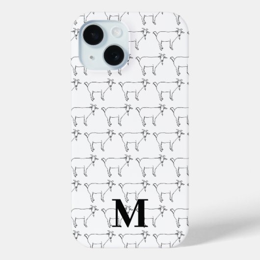 Niedliches Ziegenmuster Schwarz und Weiß Case-Mate iPhone Hülle (Rückseite)