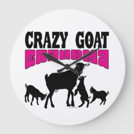 NIEDLICHES ZIEL | Crazy Goat Oma Round Große Wanduhr