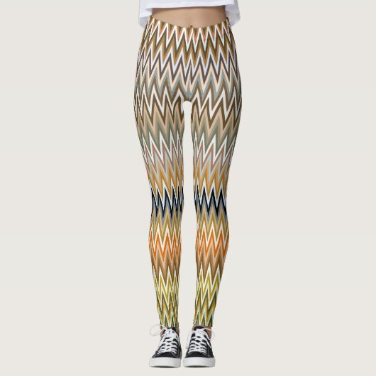 NIEDLICHES Zigzag Multicolor Muster Leggings (Vorderseite)