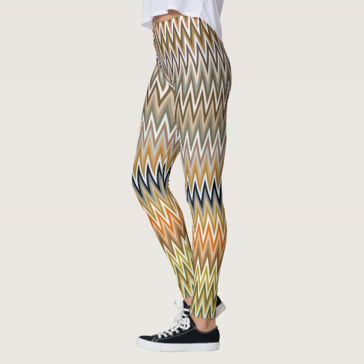 NIEDLICHES Zigzag Multicolor Muster Leggings (Links)