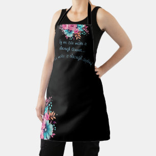 Niedliches Zitat Rosa und Aquamarine Wasserfarbe F Schürze