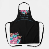 Niedliches Zitat Rosa und Aquamarine Wasserfarbe F Schürze (Vorderseite)