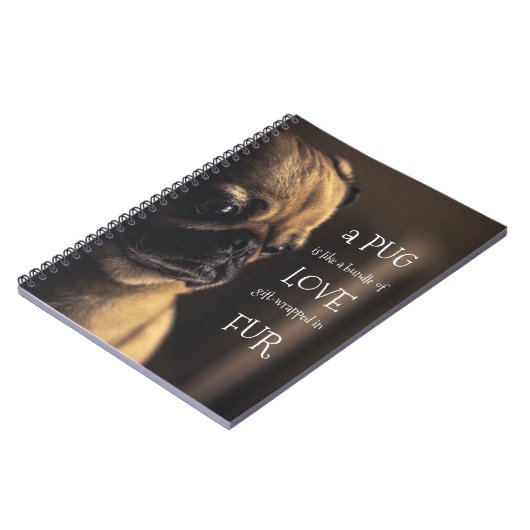 Niedliches Zitat von Fawn Mops - Ein Mops ist ein Notizblock (Linke Seite)