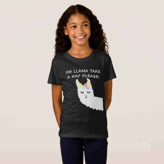 Niedliches Zitat von Girl Llama T-Shirt (Vorne ganz)