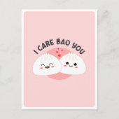 Niedliches Zitat von Kawaii Bao Dumpling zur Liebe Postkarte (Vorderseite)