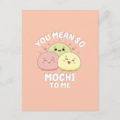 Niedliches Zitat von Kawaii Mochi Food Puppe Paste Postkarte (Vorderseite)