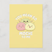 Niedliches Zitat von Kawaii Mochi Food Puppe Paste Postkarte (Vorderseite)