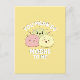 Niedliches Zitat von Kawaii Mochi Food Puppe Paste Postkarte