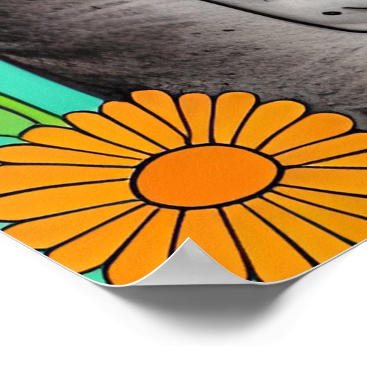 Niedliches Zitat von Whimsical Folk Art Cat and Ki Poster (Ecke)