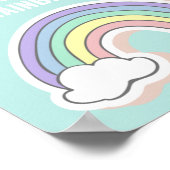 Niedliches Zitat zum Regenbogen - Kinderzimmer Poster (Ecke)
