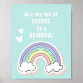 Niedliches Zitat zum Regenbogen - Kinderzimmer Poster (Vorne)