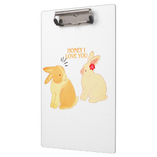 Niedliches Zitat zur Liebe von Bunny Couple - "Hon Klemmbrett