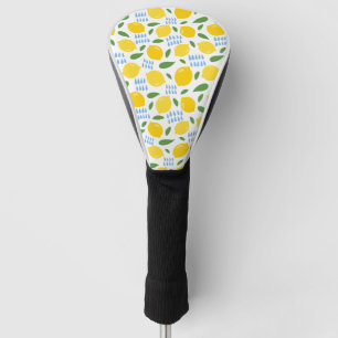 Niedliches Zitronen- und Grünmuster Golf Headcover