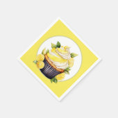Niedliches Zitronenkuchen-Party Serviette (Ecke)