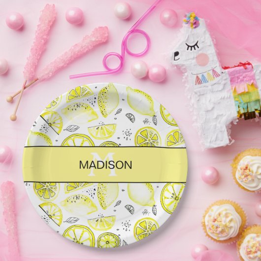 Niedliches Zitronenmandeläpfel Pappteller (Party)