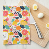 Niedliches Zitrusfrüchtemonogramm Geschirrtuch (Viertel Falte)