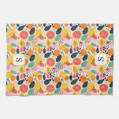 Niedliches Zitrusfrüchtemonogramm Geschirrtuch (Horizontal)