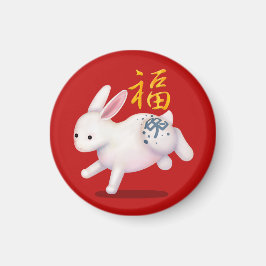 Niedliches Zodiac-Kaninchen "Fortune" Chinesisches Magnet