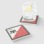 Niedliches Zodiac-Symbol, Zeichen & Sternen-Layout Steinuntersetzer (Seitenansicht)